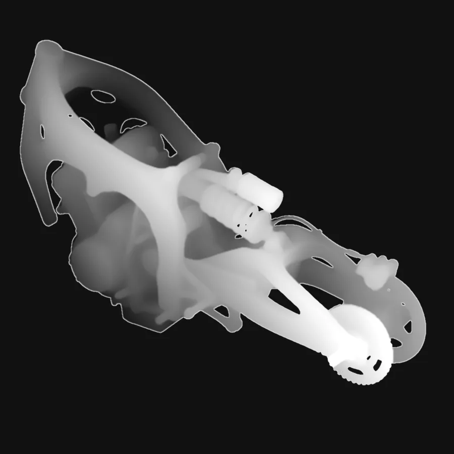 Depth map of the swingarm scene